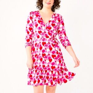 Draper, James RSVP heart heart dress faux wrap with pockets